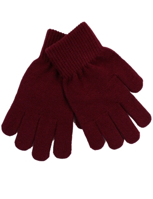 Knitted Stretch Gloves - Maroon